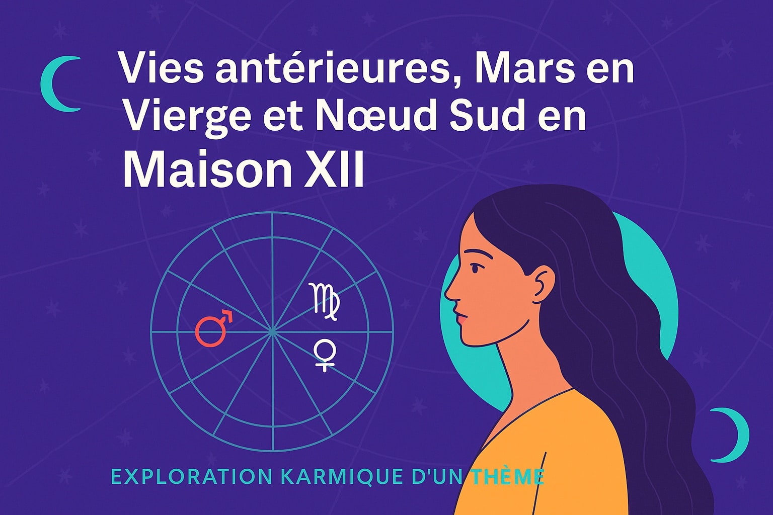 Vies antérieures, Mars en Vierge et Nœud Sud en Maison XII : exploration karmique d’un thème